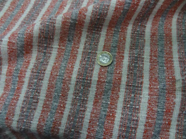 Bourrette lin soie rayures aspect chambray 1