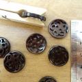 Bouton ajoure fleur fantaisie teinte ecaille de tortue 18 mm