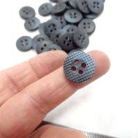 Bouton bord plat mosaique marbre noir gris 15 mm 2 