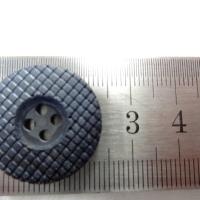 Bouton bord plat mosaique marbre noir gris 24 mm 2 