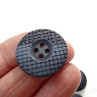Bouton bord plat mosaique marbre noir gris 24 mm 4 