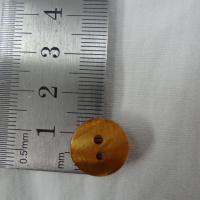Bouton de nacre plastifie ocre jaune 15 mm 2 