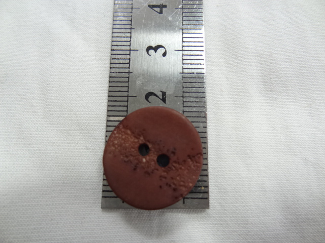 Bouton en corozo teinte senois granite 18 mm