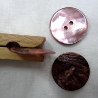 Bouton nacre emaillee rose clair 22 mm 1