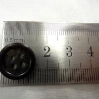 Bouton noir bordure bourrelet 15 mm 2 
