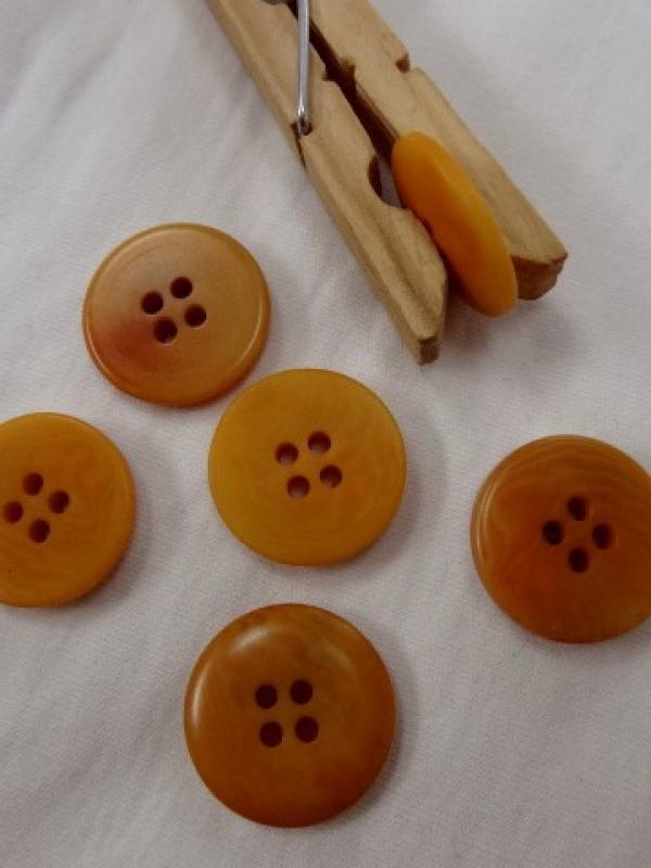 Bouton ocre jaune moire 20 mm 1 