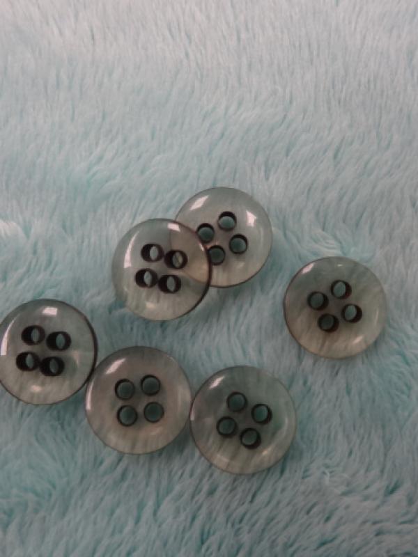Bouton pastille noir translucide 4 trous 1 