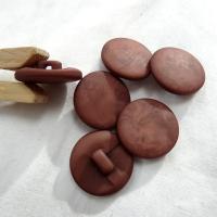 Bouton pastille plate a queue terre de sienne brulee moire