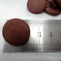 Bouton pastille plate a queue terre de sienne brulee moire 1