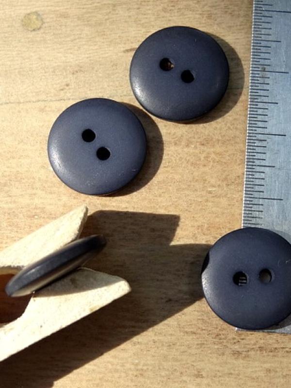 Bouton pastille ultra mat gris ardoise 15 mm 