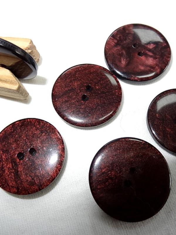 Bouton plat teinte rouge bourgogne brillant marbre 1 
