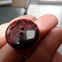 Bouton plat teinte rouge bourgogne brillant marbre 2 