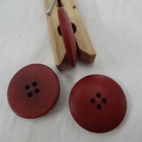 Bouton rouge carmin moire 25 mm 1 