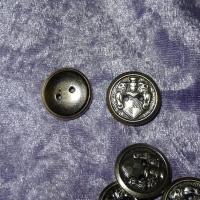 Bouton vieil argent armoiries 22 mm 2