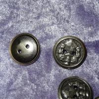 Bouton vieil argent armoiries 22 mm 3