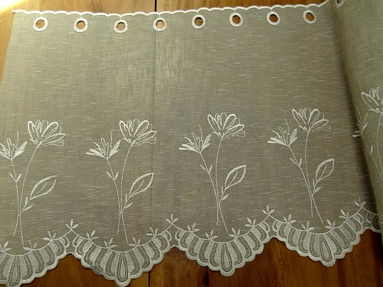 Brise bise imitation voile de lin brode 52 cm 2