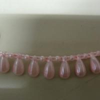 Chaine de perle en goutte rose nacre 1 