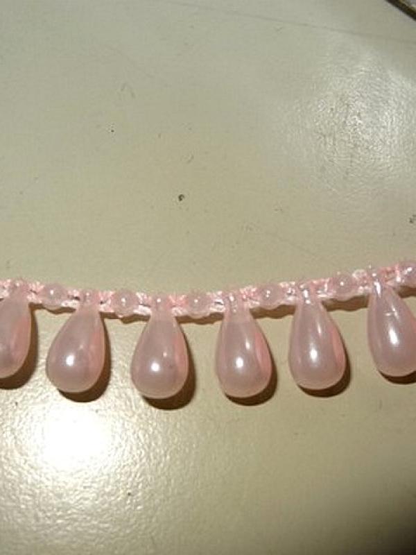 Chaine de perle en goutte rose nacre 2 