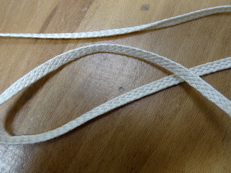 Corde plate tressee coton mercerise blanc casse 1