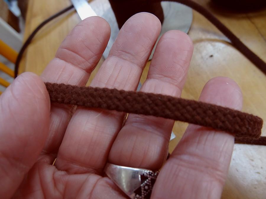 Cordon coton plat marron chocolat 3