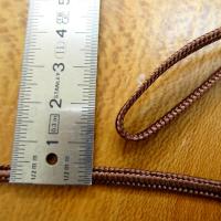 Cordon viscose etroit tresse fantaisie marron 1