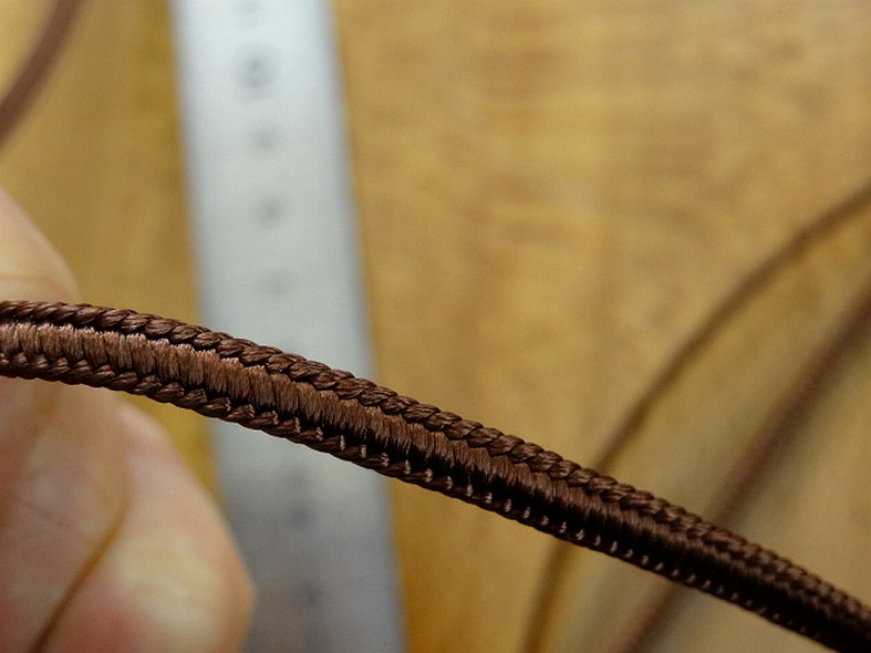 Cordon viscose etroit tresse fantaisie marron 2