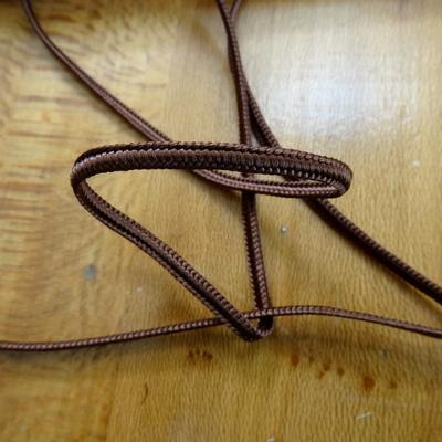 Cordon viscose etroit tresse fantaisie marron 3 