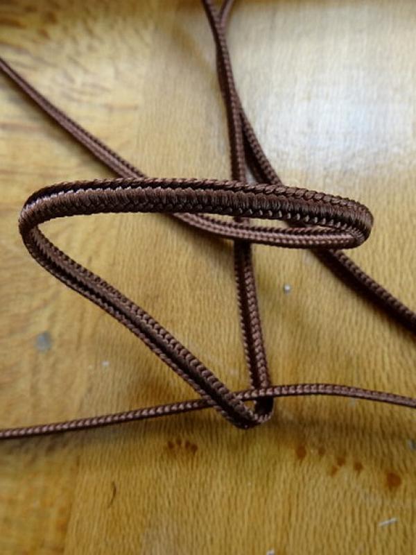 Cordon viscose etroit tresse fantaisie marron 3