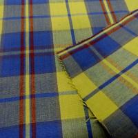 Coton ameublement carreaux jaune bleu2 1