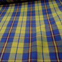 Coton ameublement carreaux jaune bleu2 3