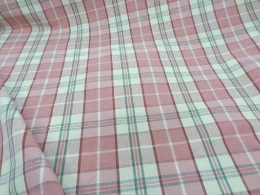 Coton ameublement carreaux rose blanc casse8 1 