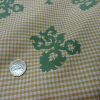 Coton ameublement reversible vichy jaune blanc motifs vert8 1 