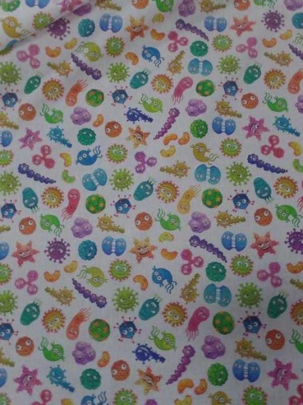 Coton bio imprimé microbes