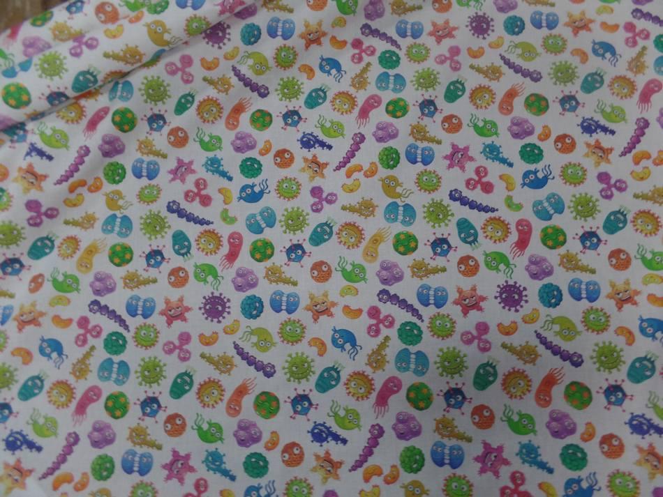 Coton bio imprimé microbes