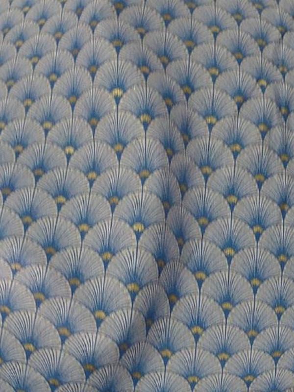 Coton blanc bleu or art deco japonais 1 