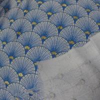 Coton blanc bleu or art deco japonais 3