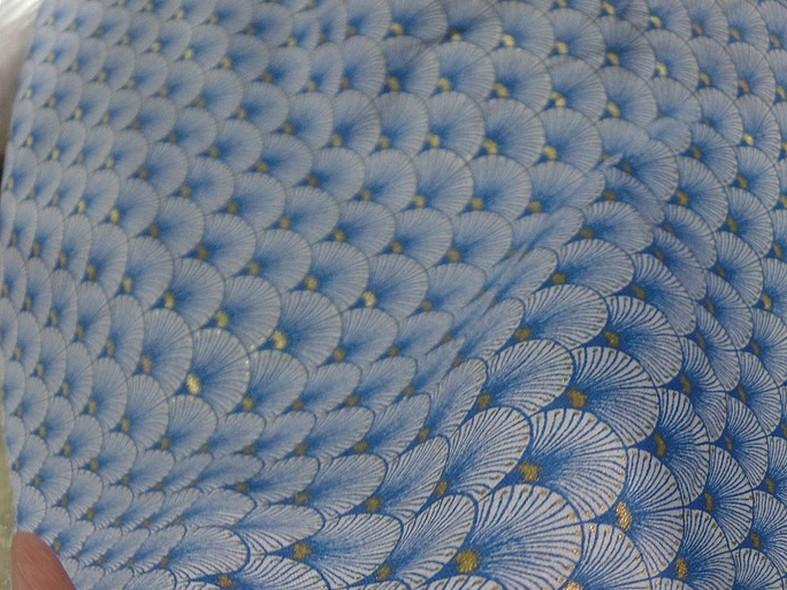 Coton blanc bleu or art deco japonais 4