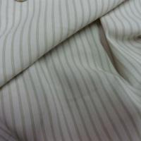 Coton blanc casse fines rayures kaki clair 1