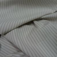 Coton blanc casse fines rayures kaki clair 2 