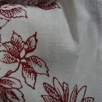 Coton blanc casse imprime toile de jouy bordeaux 5