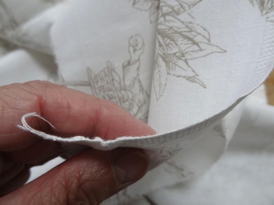 Coton blanc casse motif toile de jouy teinte chamois 5