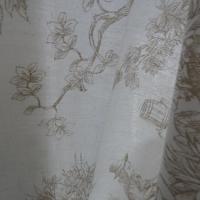 Coton blanc casse motif toile de jouy teinte chamois 7