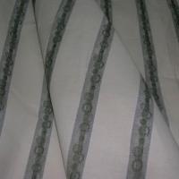 Coton blanc casse rayures galon kaki 1 