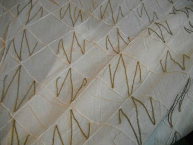 Coton blanc coutures motif carreaux et zigzag lin 2