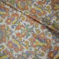 Coton blanc motif fleur exotique stylisee 1 