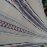 Coton blanc raye bleu et rouge marin 1 1