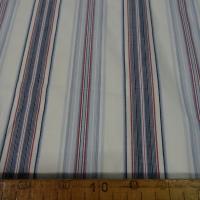 Coton blanc raye bleu et rouge marin 2