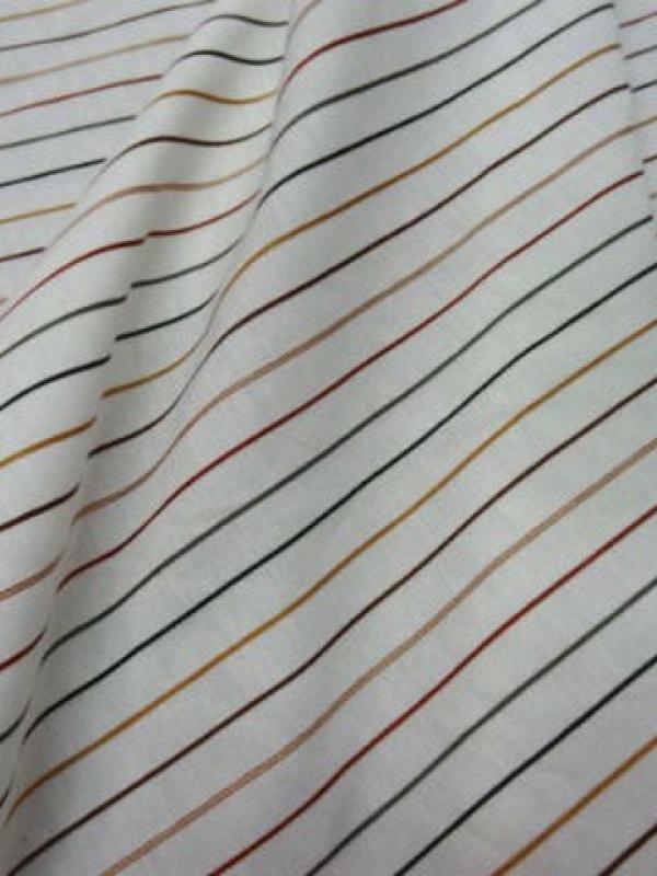 Coton blanc rayures craie multicolore 1