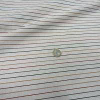 Coton blanc rayures craie multicolore 2