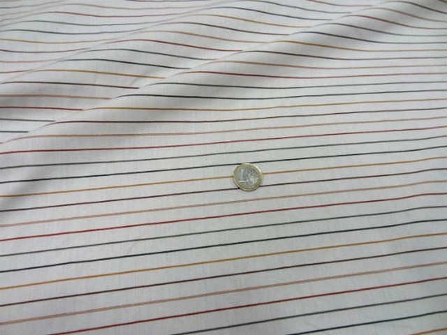 Coton blanc rayures craie multicolore 2